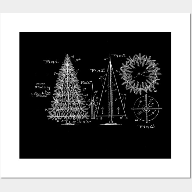 Christmas Tree Vintage Patent Drawing Wall Art by TheYoungDesigns